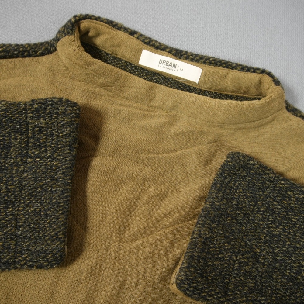 Alembika Urban Quilted Wool Blend Oversized Pocket Women Pullover M Asymmetric